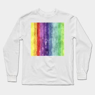 Geometric Stripes Watercolor Long Sleeve T-Shirt